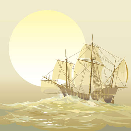Sailing yacht illustrationのイラスト素材