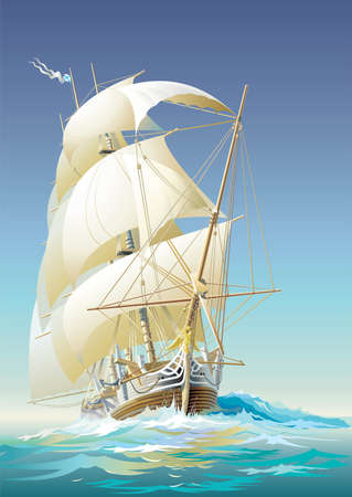 yacht sailingのイラスト素材