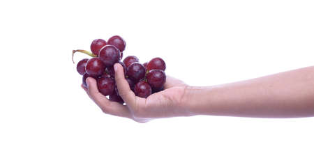fresh of grapes on white background