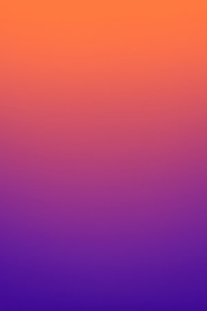 A vertical smooth gradient blends from a bright warm orange at the top to a deep purple at the bottom. The colors transition through shades of pink and magenta in a seamless, soft blend without any discernible patterns or objects.の素材