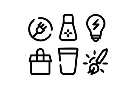 A simple black outline of a reusable shopping bag with two handles is presented on a white background.のイラスト素材