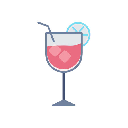 Cocktail flat icon isolated on white background. Vector illustration.のイラスト素材