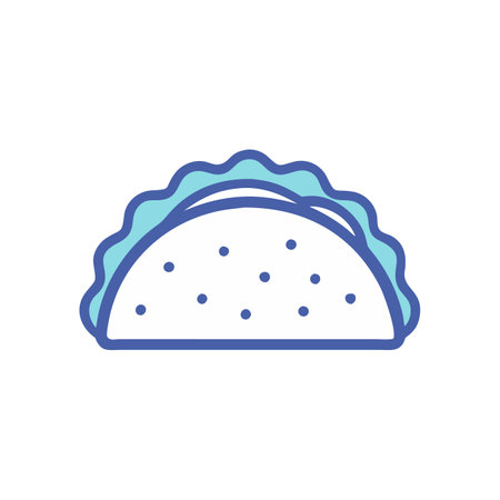 Taco flat icon. Vector illustration of taco isolated on white background.のイラスト素材