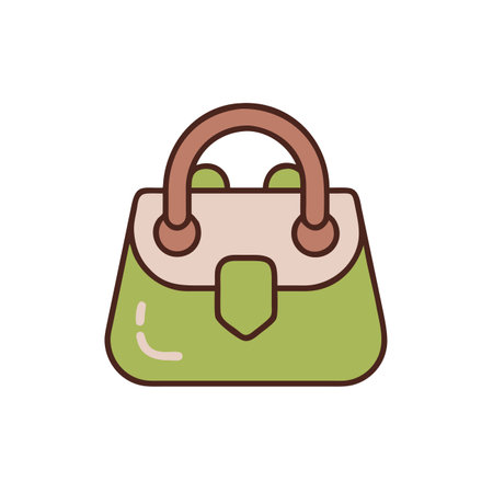 handbag fashion accessory isolated icon design vector illustration line and fill styleのイラスト素材