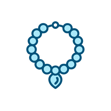 Beaded necklace icon. Flat color design. Vector illustration.のイラスト素材