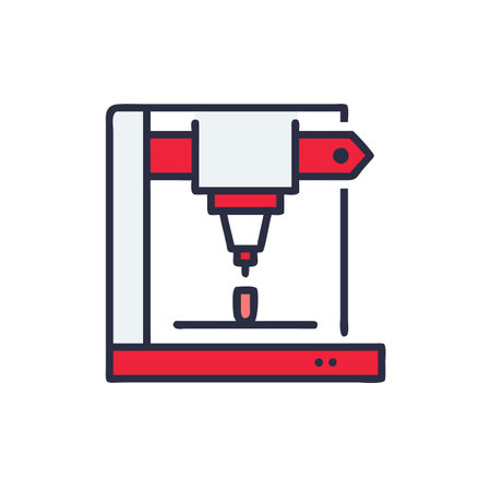 3d printer fill style icon designented reality virtual technology device and modern theme Vector...