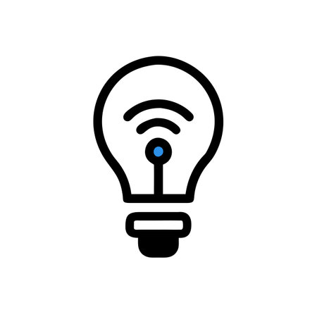 Light bulb with wifi signal. Idea concept. Vector flat illustration.のイラスト素材