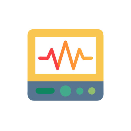 Electrocardiogram flat icon isolated on white background for web and mobile app designのイラスト素材