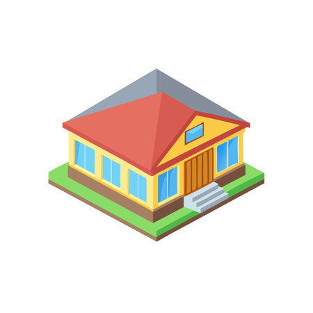 House isometric icon on a white background for graphic and web designのイラスト素材