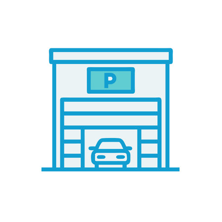 Parking garage vector concept icon.のイラスト素材