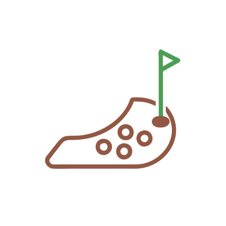 Golf hole with flag icon.のイラスト素材