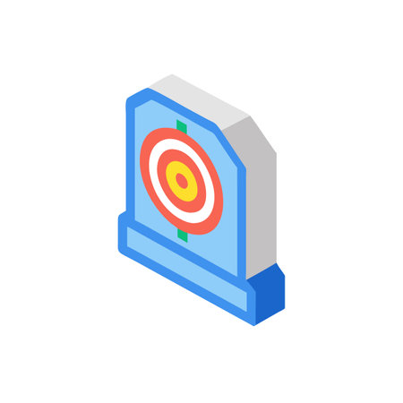 Target icon in isometric 3d style isolated on white background. Goal symbolのイラスト素材