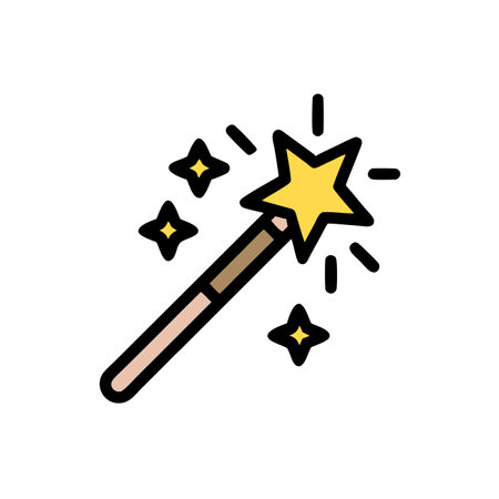 Magic wand vector, Magic related filled design editable stroke icon.のイラスト素材