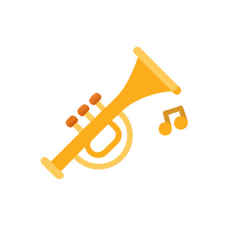 Trumpet flat icon isolated on white background for your web and mobile app designのイラスト素材