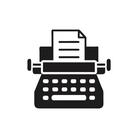 Typewriter icon. Simple illustration of typewriter vector icon for webのイラスト素材