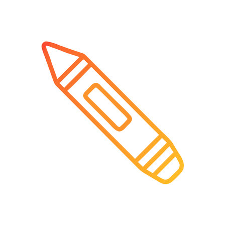 Pencil icon. Vector illustration, flat design. Orange color.のイラスト素材