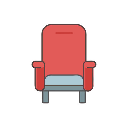 Armchair icon in flat style isolated on white background. Furniture symbol vector illustration.のイラスト素材