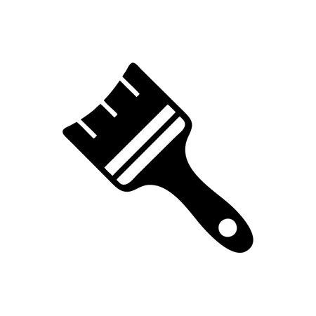 Paint brush black icon, concept illustration, vector flat symbol, glyph sign.のイラスト素材