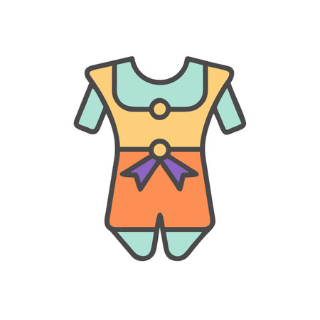 Baby clothes, bib, bodysuit vector icon design.のイラスト素材