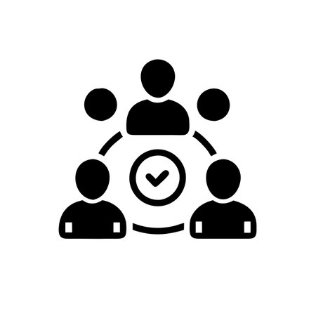 Teamwork black icon, concept illustration, glyph symbol, vector flat sign.のイラスト素材