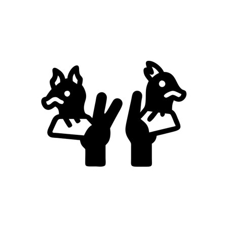 Kangaroo and hand icon, vector illustration. Flat design styleのイラスト素材