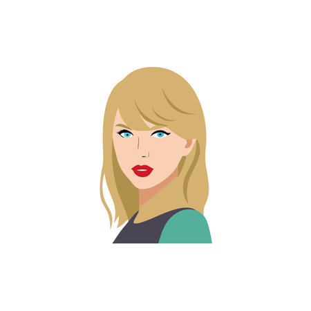 Beautiful blonde girl with long hair.のイラスト素材