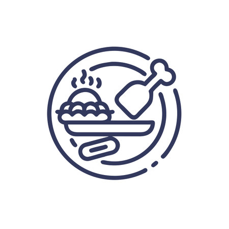 Restaurant food line icon concept.のイラスト素材