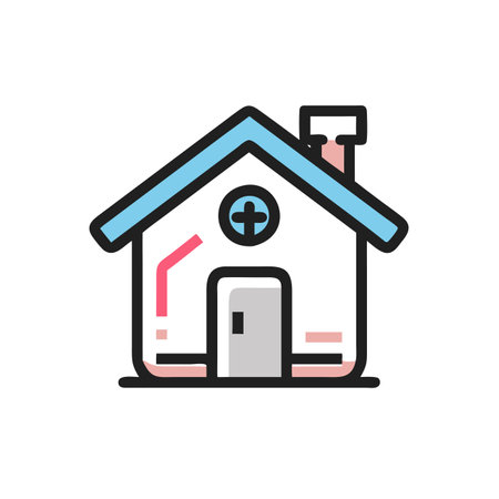House, home, real estate flat color icon. Vector illustration.のイラスト素材