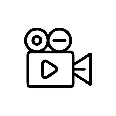 Video camera icon vector. A thin line sign.のイラスト素材