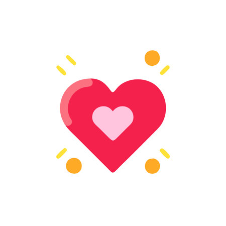 Heart icon in flat color style.のイラスト素材