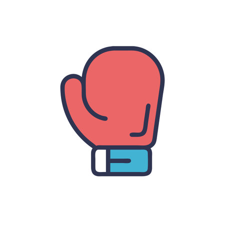 boxing glove icon over white background, line color style, vector illustrationのイラスト素材