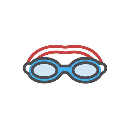 Swimming goggles icon in trendy flat style isolated on white background.のイラスト素材