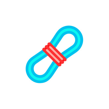 Skipping rope icon in flat style. Rope vector illustration on white isolated background. Climbing business concept.のイラスト素材