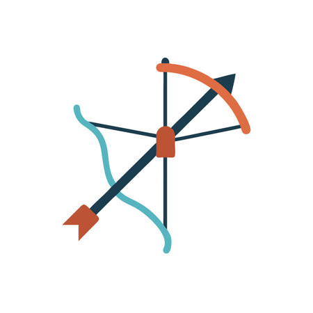 Bow and arrow icon. Flat color design. Vector Illustration.のイラスト素材