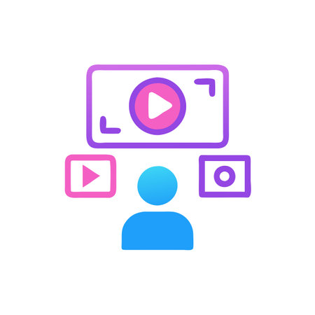 Video conference, video meeting, online meeting, webinar vector iconのイラスト素材