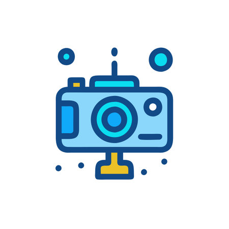 Camera icon in trendy flat style isolated on white background. Vector illustrationのイラスト素材
