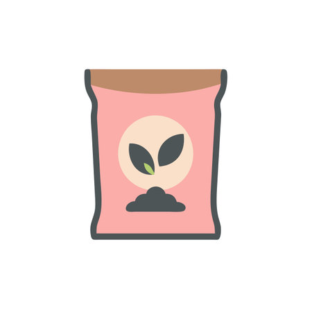 Plant seeds bag icon in flat color style. Ecology concept.のイラスト素材
