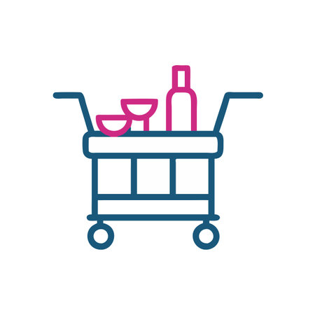 shopping cart with bottles and utensils icon vector illustration designのイラスト素材