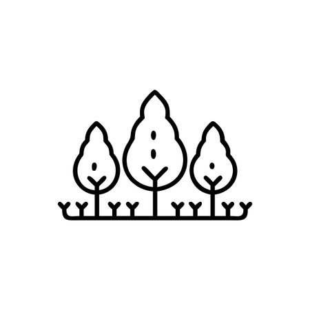 Trees line icon, concept illustration, outline symbol, vector sign, linear symbol.のイラスト素材