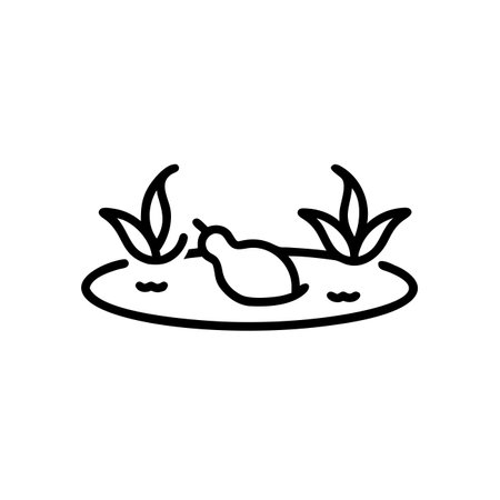 Chicken icon vector. A thin line sign. Isolated contour symbol illustrationのイラスト素材
