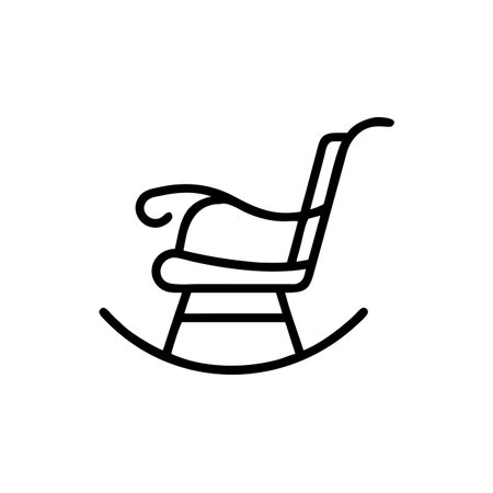 rocking chair icon vector. A thin line sign. Isolated contour symbol illustrationのイラスト素材