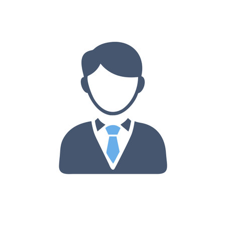 Businessman icon on background for graphic and web design. Simple vector sign. Internet concept symbol for website button or mobile appのイラスト素材