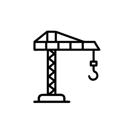 Crane icon. Construction, building symbol. Flat design style.のイラスト素材
