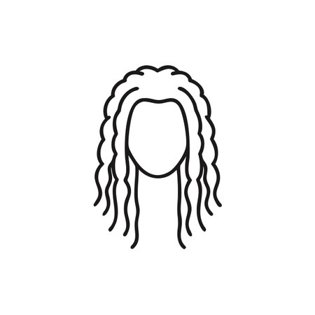 avatar woman face icon over white background, line style, vector illustrationのイラスト素材