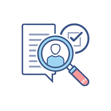 Searching for a job, job vacancy, job interview vector line icon, sign, symbolのイラスト素材