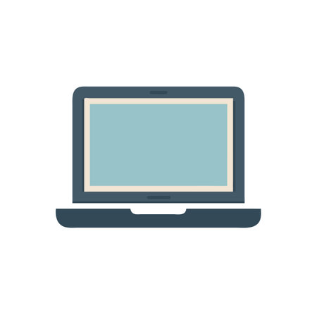 Laptop icon in flat style. Notebook vector illustration on white isolated background. Computer business concept.のイラスト素材