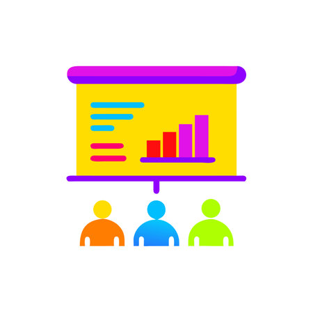 Presentation board icon. Flat design style eps 10 vector illustration.のイラスト素材