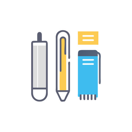 Pencils and eraser icon. Vector illustration in flat styleのイラスト素材