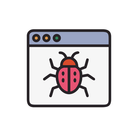 Website bug flat icon. Single high quality outline symbol for web design or mobile app.のイラスト素材