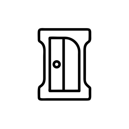 Pencil sharpener icon vector. A thin line sign. Isolated contour symbol illustrationのイラスト素材